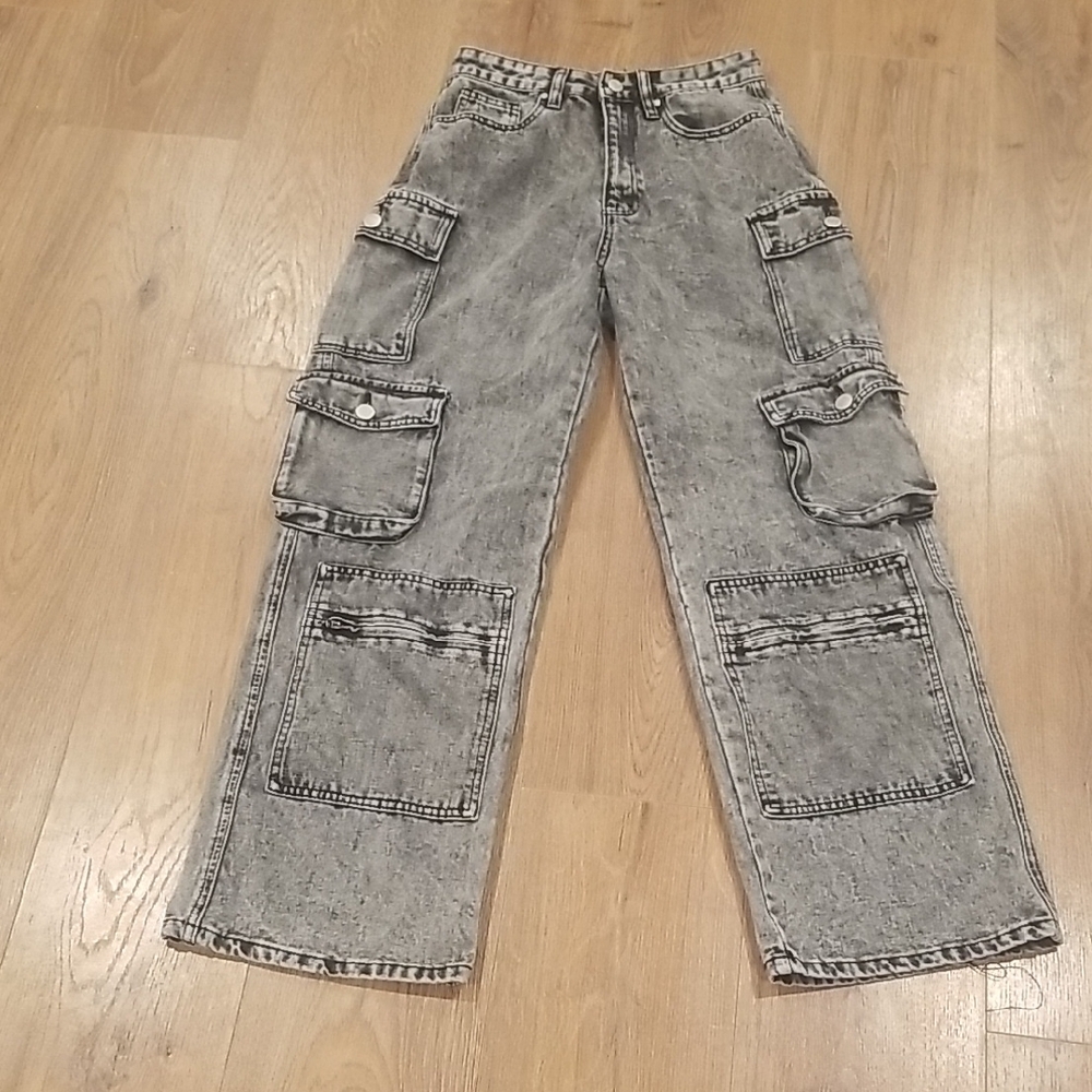 Gray Cargo Jeans